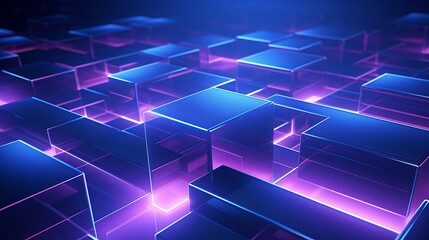 Wall Mural - purple and blue abstract geometric background: 3d rendering for advertising, technology, showcase, b