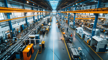 A wide photograph of a smart manufacturing