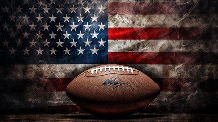 american football and flag