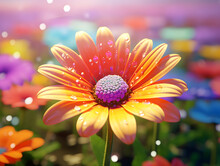 A Vibrant African Daisy, With Delicate Petals And Golden Pollen, Basks In The Warm Sun Of Its Outdoor Home, Radiating The Beauty And Resilience Of This Annual Plant Known As The Barberton Daisy