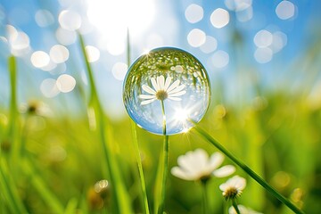 Poster - grass and blue sky