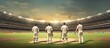 Cricket players waiting match on stadium