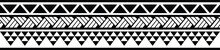 Polynesian Hawaii Vector Sleeve Border. Tribal  Pattern Seamless Samoan Band. Hawaiian Tattoo Tribal Fore Arm Bracelet Design. Fabric Seamless Isolated Hawaiian Pattern On White Background.