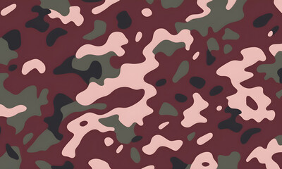 Crimson Luxe Camouflage Pattern Military Colors Vector Style Camo Background Graphic Army Wall Art Design