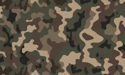 Poster - Green Brown Camouflage Pattern Military Colors Vector Style Camo Background Graphic Army Wall Art Design