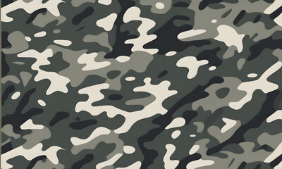 Monochromatic Camouflage Pattern Military Colors Vector Style Camo Background Graphic Army Wall Art Design