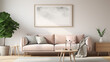 © KJ Photo studio - Modern living room with mock-up frame