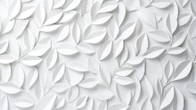 White Geometric Leaves 3d Tiles Texture Background