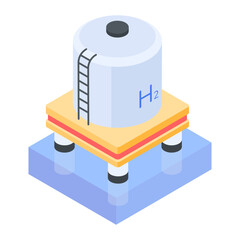 Wall Mural - An isometric style icon depicting gas tanks 