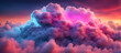 Neon Cloud Background Abstract Glowing Clouds Neon Lights Soft Colors Wall Art Design