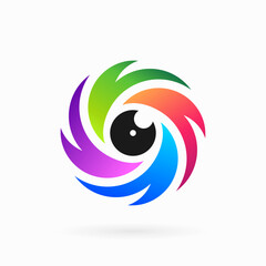 Wall Mural - eye shutter cam colorful stylist logo icon template