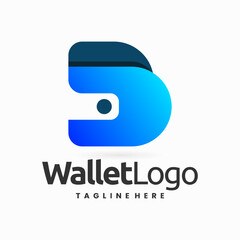 Letter B Digital wallet icon logo symbol,