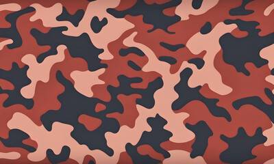 Red Toned Camouflage Pattern Military Colors Vector Style Camo Background Graphic Army Wall Art Design