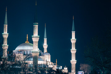 Wall Mural - ramadan or islamic concept photo. sultanahmet camii or blue mosque view