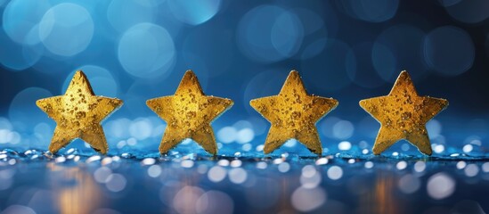 Wall Mural - 5-star online customer satisfaction rating, excellent service received, highest-rated service review, impressive attention, positive guest feedback.