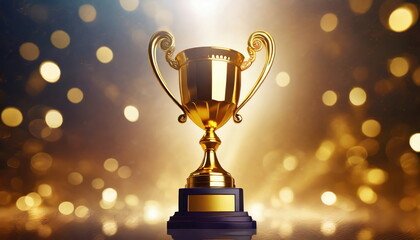 Wall Mural - gold trophy best champion award on success prize winner
