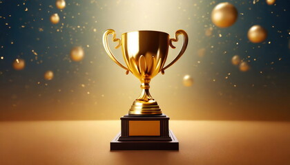 Wall Mural - gold trophy best champion award on success prize winner