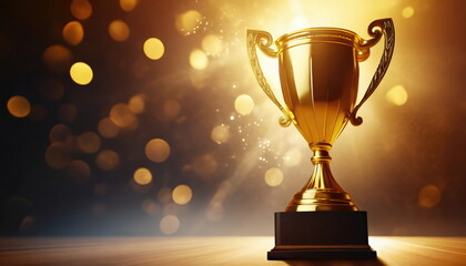 Wall Mural - gold trophy best champion award on success prize winner