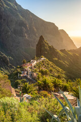 Wall Mural - Landscape of the Masca valley at sunset in Tenerife, Canary island, Spain