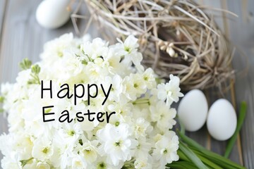 Sticker - Happy easter greeting card with eggs