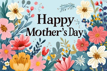 Wall Mural - Happy Mothers Day Beautiful Greeting Card Background.