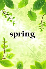 Wall Mural - Banner lettering, spring. Greeting inscription for season of year