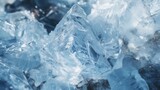 Fototapeta Tęcza - A colossal glacier cascading down the mountainside, its icy contours illuminated by the first light of day -Generative Ai