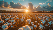 A Montage Of Cotton Plantations From Different Regions, Showcasing The Diverse Landscapes And Climates In Which Cotton Is Cultivated, Emphasizing The Global Nature Of Cotton Produc