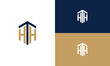 initials h and h monogram logo design vector