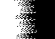 © Larysa - Vector transition from black to white. Black and white pattern with abstract pixels. Vector divided background. halftone