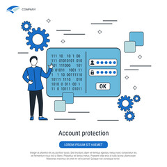 Wall Mural - Account protection, information security flat design style vector concept illustration