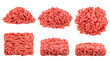minced meat, pork, beef, forcemeat, isolated on white background, full depth of field