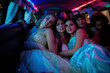 © J S - drunk school students during prom party in limousine