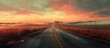 © AkuAku - Sundown drive on a deserted rural road.