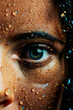 © ADDICTIVE STOCK - Intense gaze of a water-dappled eye close-up Generative AI image