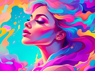 design color art beauty woman illustration generative AI