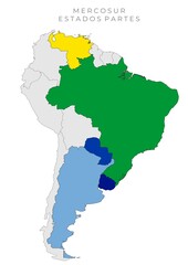 Naklejka na meble MERCOSUR - ESTADOS PARTES