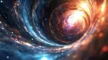 An Orange Black Hole Spiral In Space