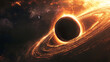  black hole swirling with planets