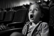 © Sarah - young girl in cinema terrified reaction
