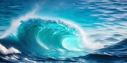 beautiful blue water with waves.