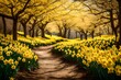 Visit a hillside covered in daffodils, signaling the arrival of spring with their cheerful yellow blossoms