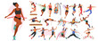 © Anna Syvak - Set of Athletes Male and Female Characters. Runner, Long and High Jump, Put Shot, Race Walk and Pole Jumping