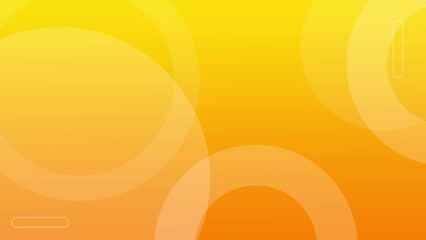 Wall Mural - abstract yellow and orange background animation with circular shapes