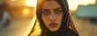 Arabic Female Disgusted Beautiful Setting With Copyspace Generative AI