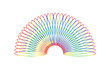 Colorful spring toy expanding in shape, rainbow-colored slinky illustration