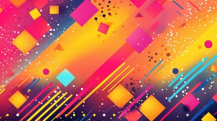 colorful bright retro background illustration neon vintage, s s, disco groovy colorful bright retro 