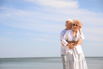 Poster - Mature couple spending time together near sea