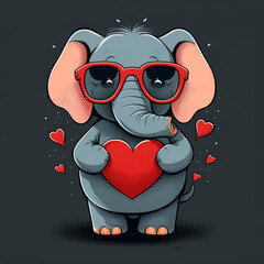 Poster - Elephant with heart