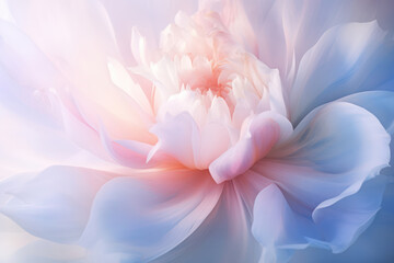 Wall Mural - Soft Blossoms in Nature's Embrace: Delicate Floral Beauty on a Pastel Abstract Background